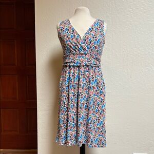 Boden Effie V-Neck Stretch Jersey Faux Wrap Dress NWT leaf print